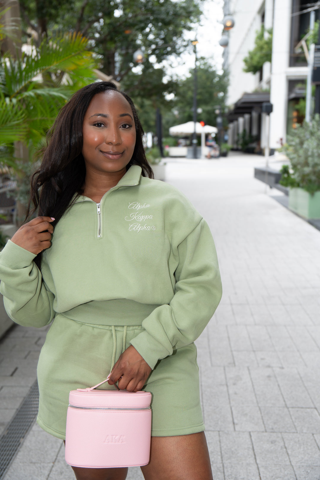 Alpha Kappa Alpha Quarter Zip Short Set
