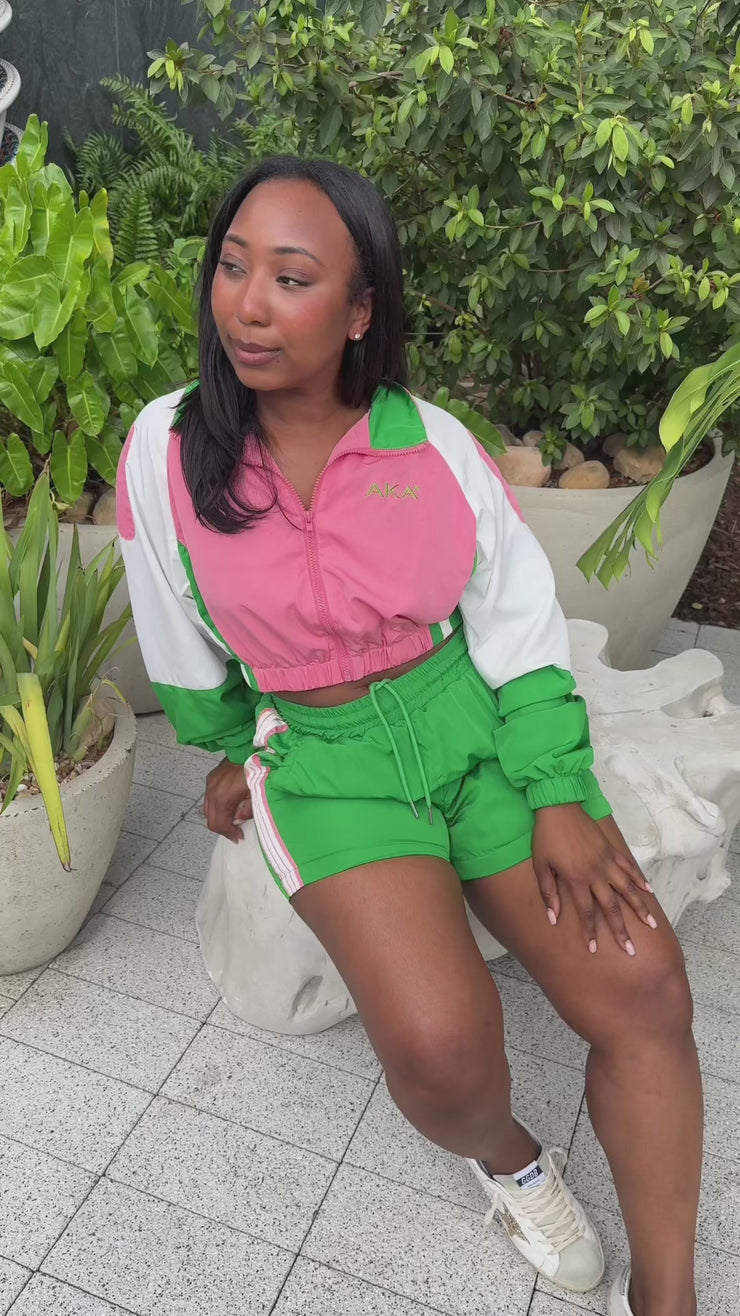 Vintage AKA Windbreaker Short Set